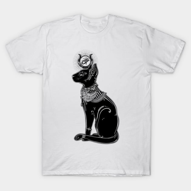 Bastet (the cat goddess) T-Shirt by DISOBEY